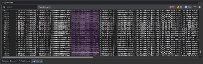 The console log in the Enfusion editor